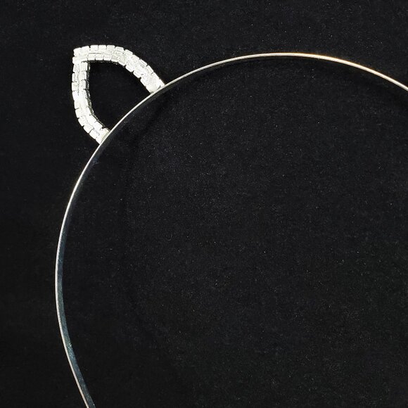Rhinestone cat ear headband silver - Picture 6 of 8